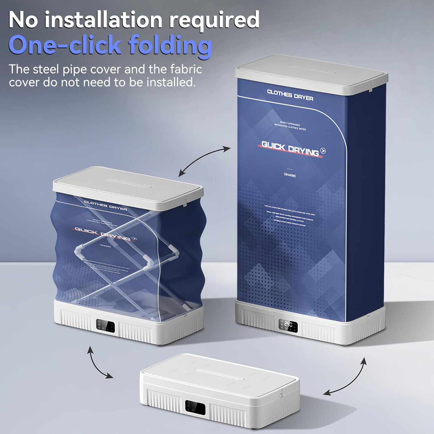 Sèche-linge électrique 2 niveaux 1300W pliable 500L avec minuterie