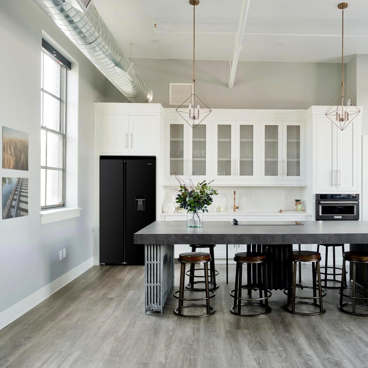 GEDTECH - réfrigérateur multi-portes 510L, eau, noir - GSBS510BL