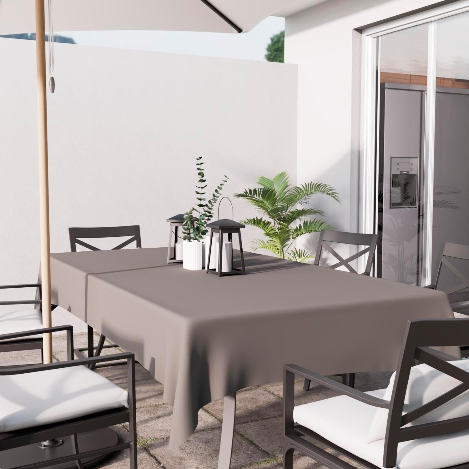 Soleil d'Ocre - Alix nappe rectangle 160x270 cm anti-tâches polyester marron