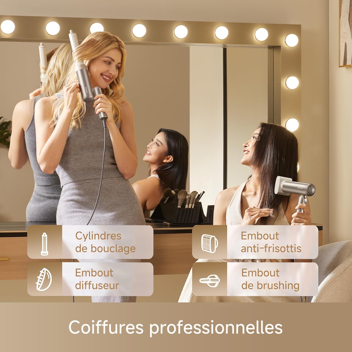 Dreame - Pocket Pro - 3 formes, 300g - 110 000 tr/min, ions négatifs, 57°C