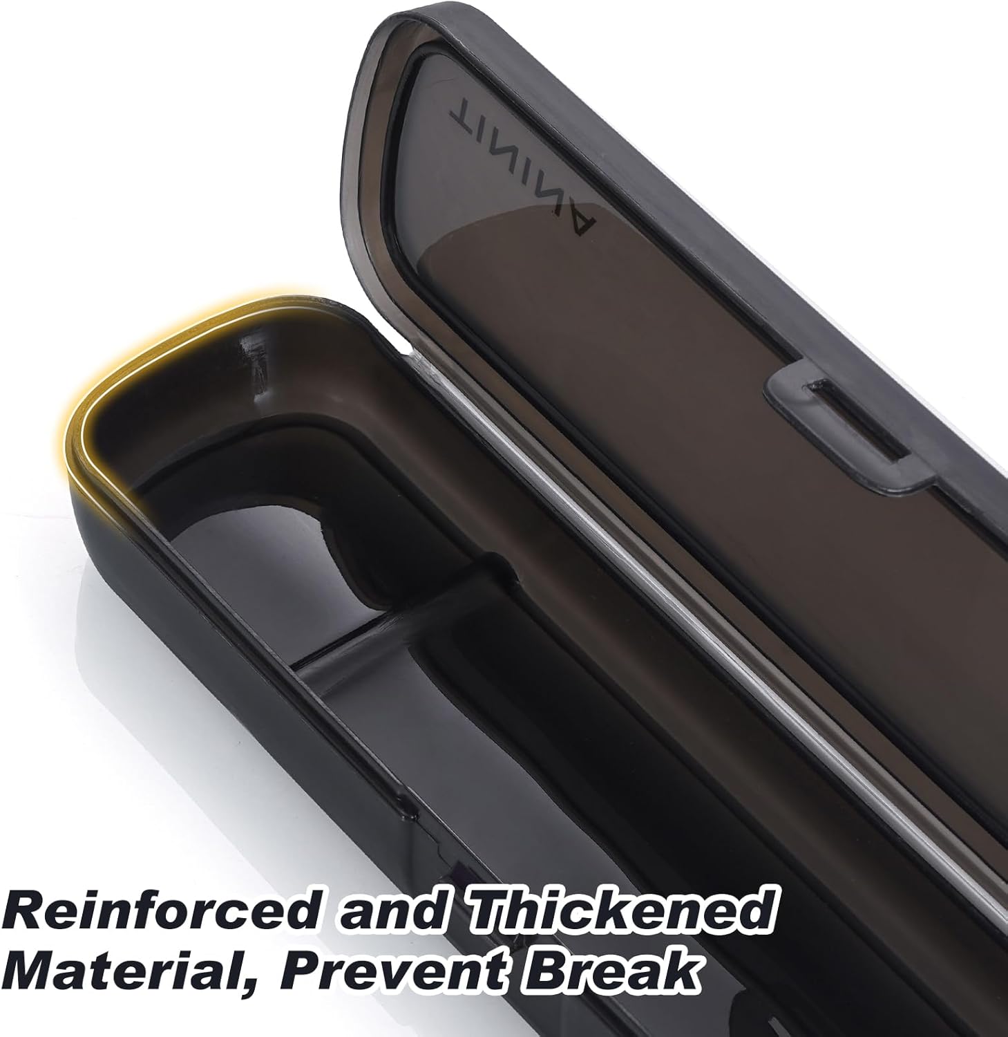 Couverts de camping portables inox, étui solide, lavable, noir