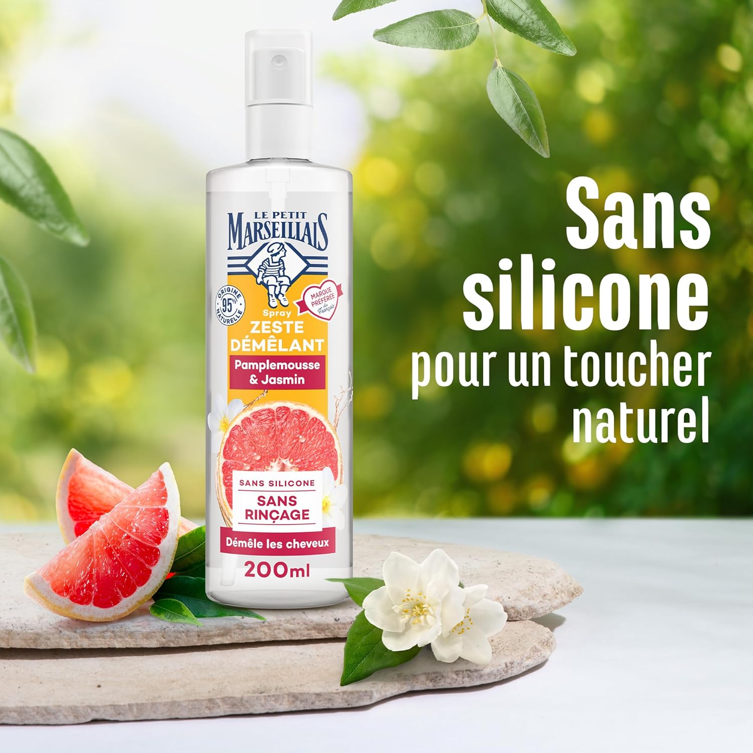 Le Petit Marseillais - Spray Démêlant Zeste - 200ml - soin sans rinçage, 95% naturel