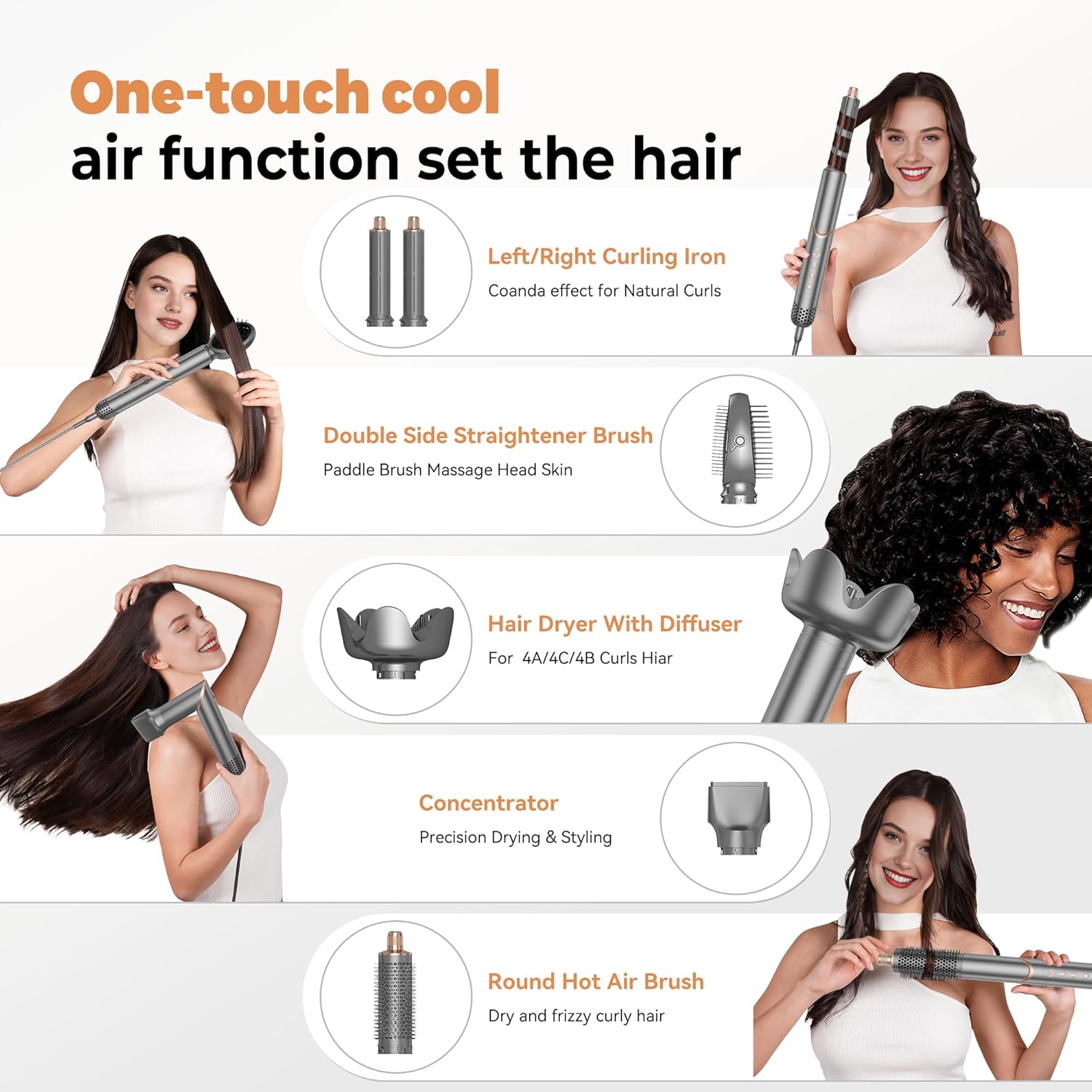 OKWRAP - Air Styler 6 en 1 - sèche, boucle, lisse, 110000TR/MIM