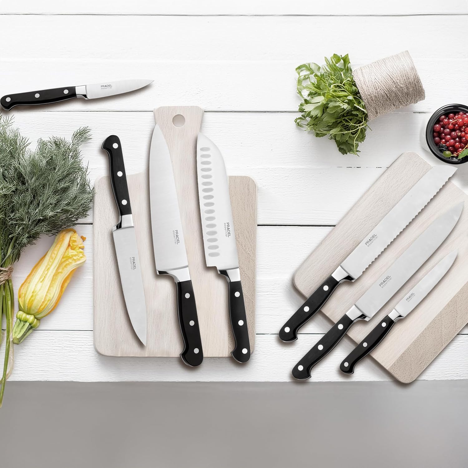 Couteau d'office - Blason - lame 9cm, inox 13C, finition satinée, noir