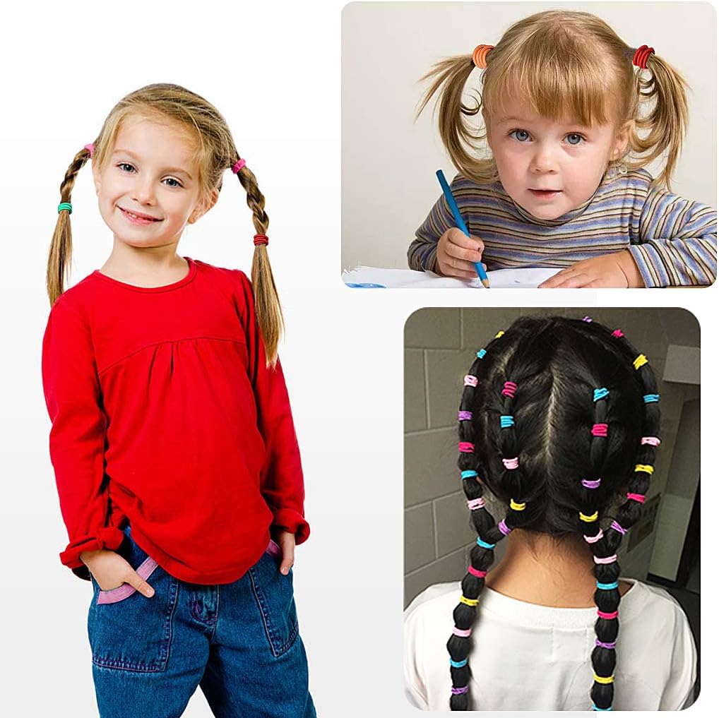 Bandes élastiques cheveux - 4mm - 50pcs, multicolore, femme & fille