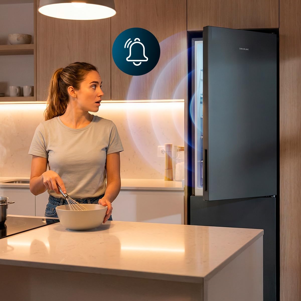 Cecotec - Bolero CoolMarket 356L, 200x59,5 cm, Multi Airflow, E, 356i Black Glass D