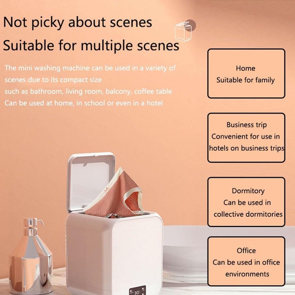 Mini lave-linge portable - 12L double mode, minuteur, lumière bleue