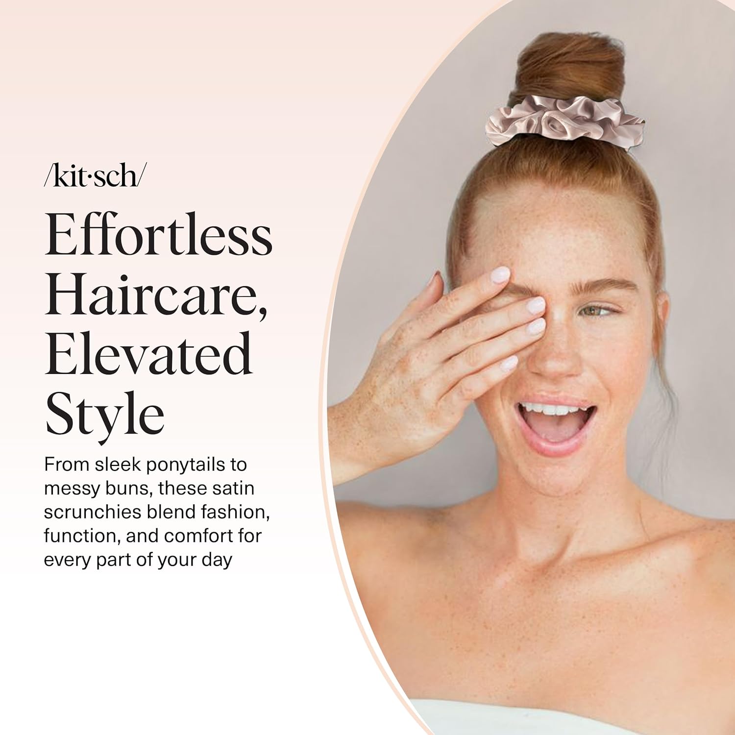 Kitsch - Chouchous satin femme - lot de 5 - ultra doux, anti-frisottis, usage jour & nuit