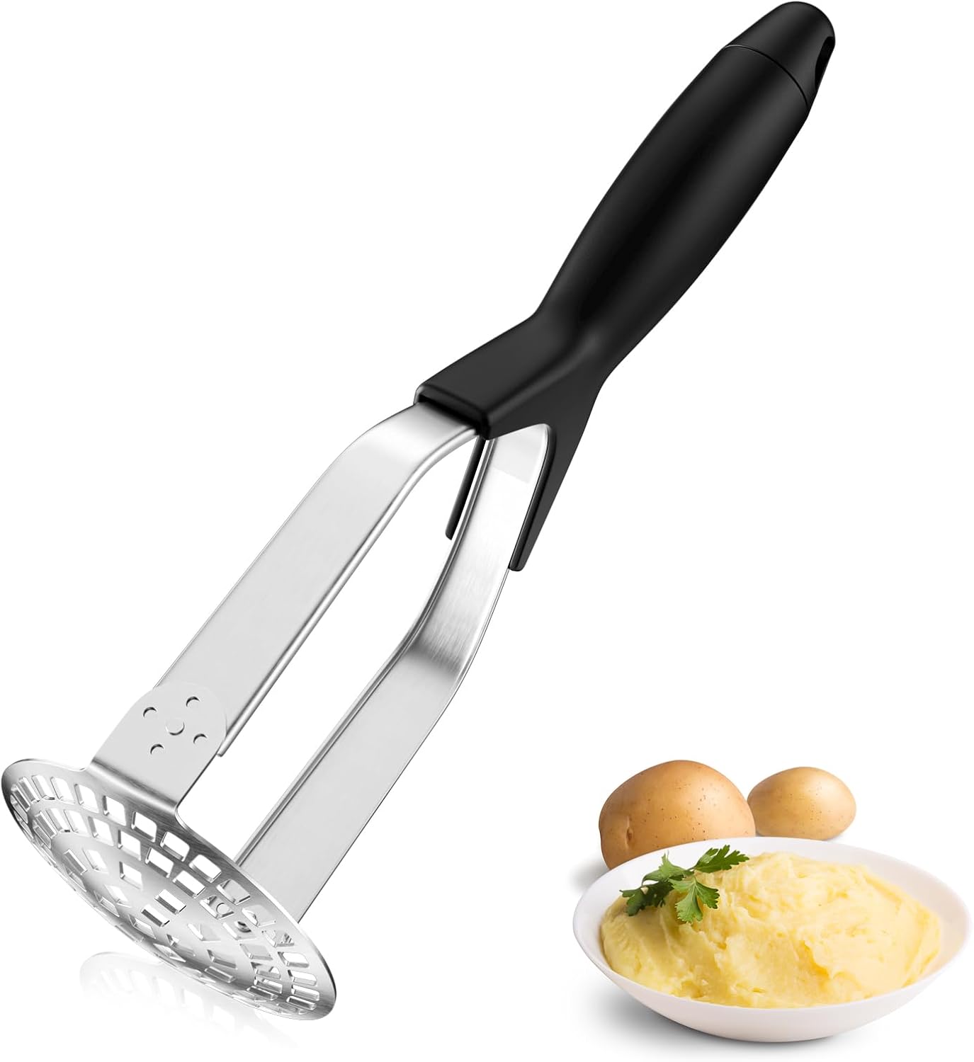 Fousenuk - presse-purée inox pliable, poignée antidérapante, pro,