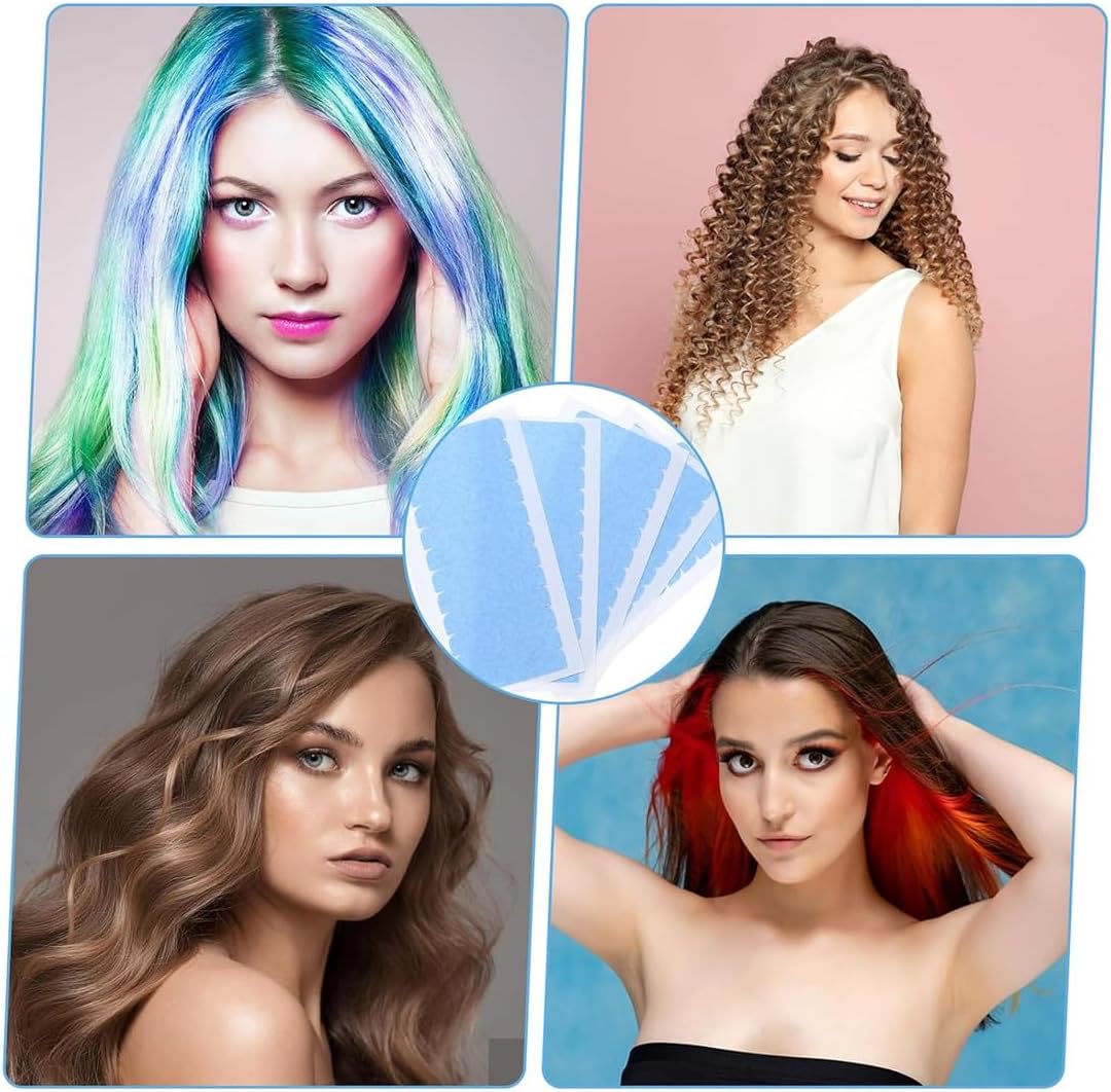 Bande adhésive extensions cheveux - 4x0,8cm - double face, lot 120