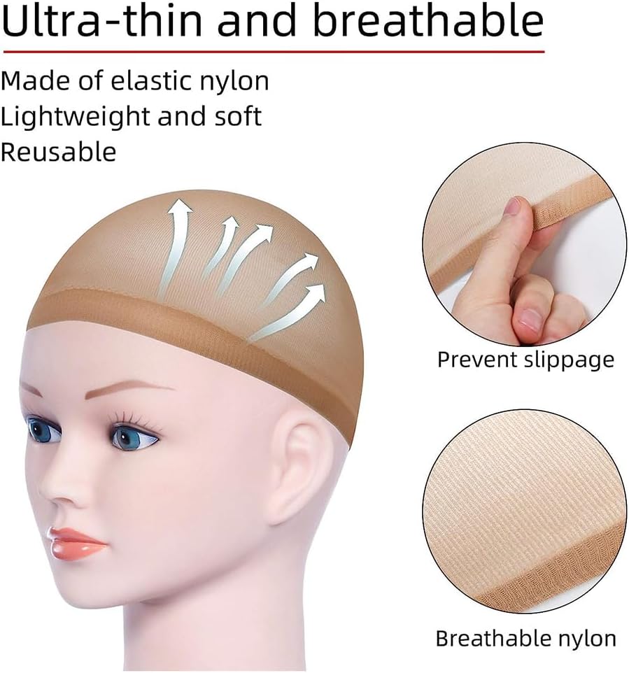 URAQT - Casquettes Filet Neutres - 8 pièces - Bonnet unisexe pour perruque