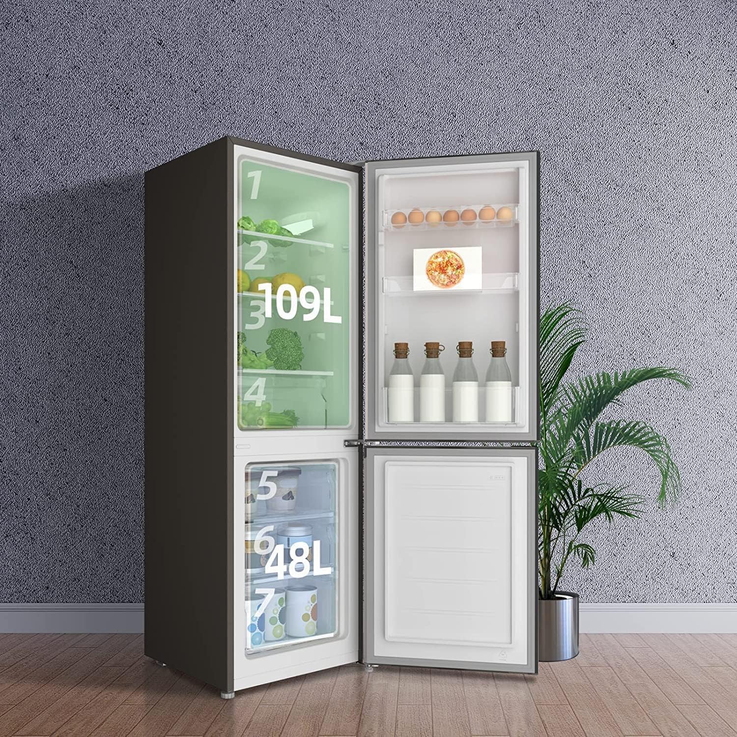 CHIQ - FBM série - 157L, 47cm, Low frost, 39db, portes réversibles, FBM157L42