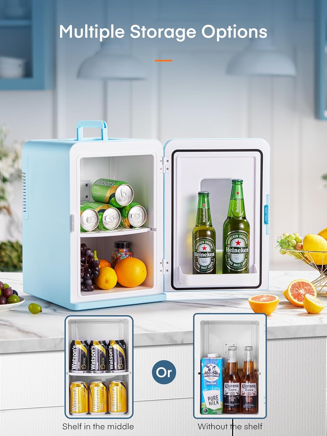 FOHERE - Mini Frigo 15L - compact, chaud/froid, silencieux, portable