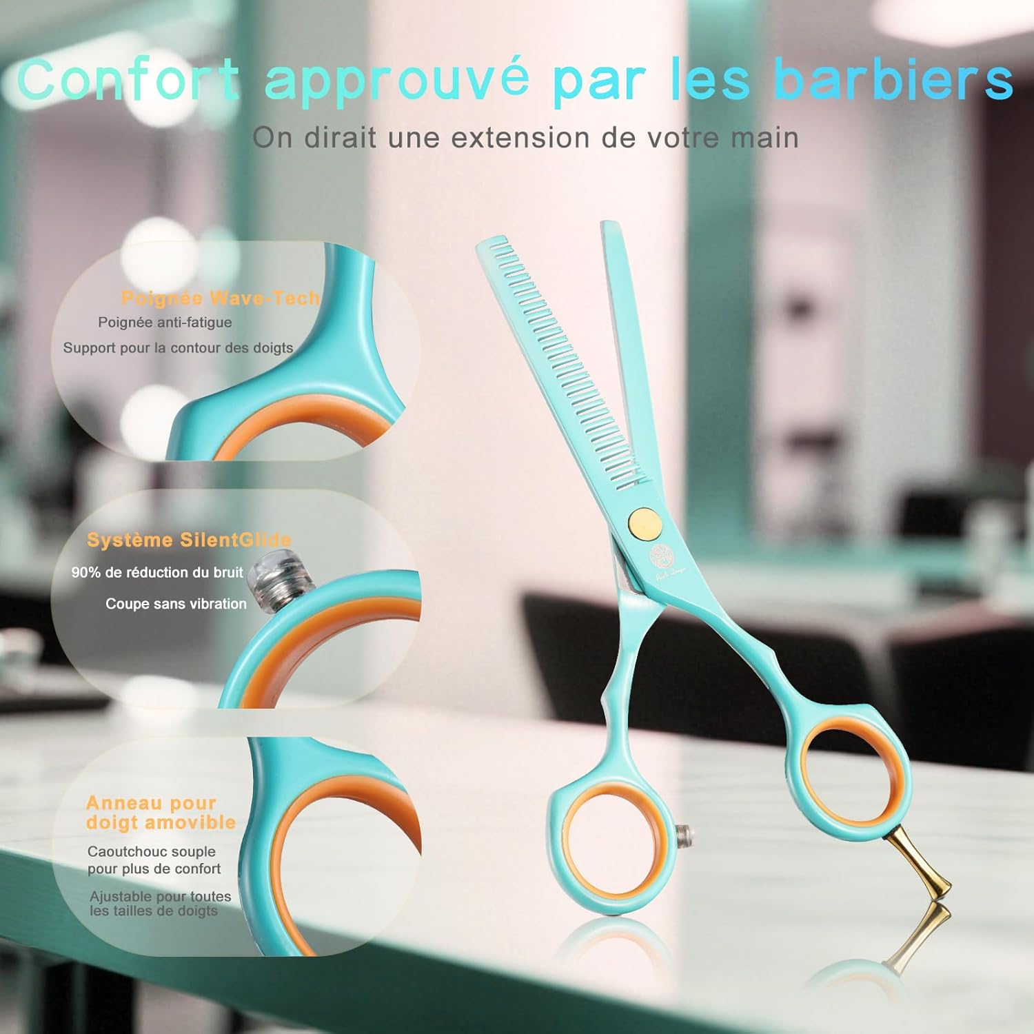 Purple Dragon - ciseaux de coiffure pro - 13,97 cm - vert, lames ultra-tranchantes