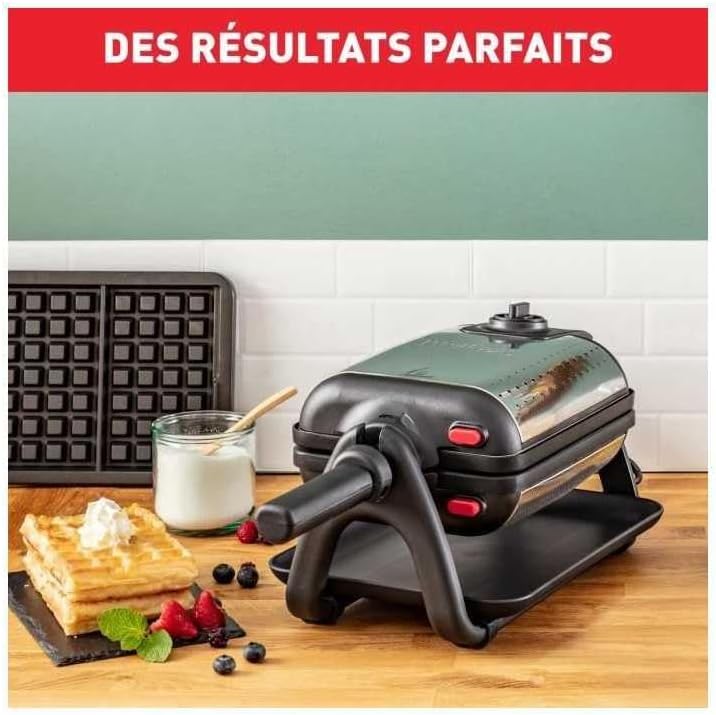 Tefal - Gaufrier King Size - poignée rotative, 1200W, thermostat réglable, WM756D12