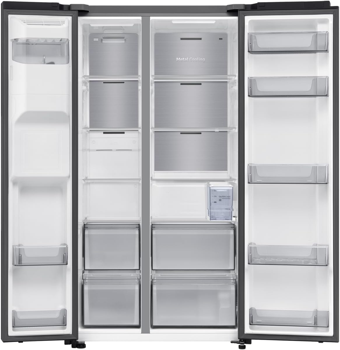 Samsung - Réfrigérateur côte à côte - 91,2x178,4x72,6 cm - Distributeur eau/glaçons, Wifi, No Frost, 635 L - RS70F65KEF/