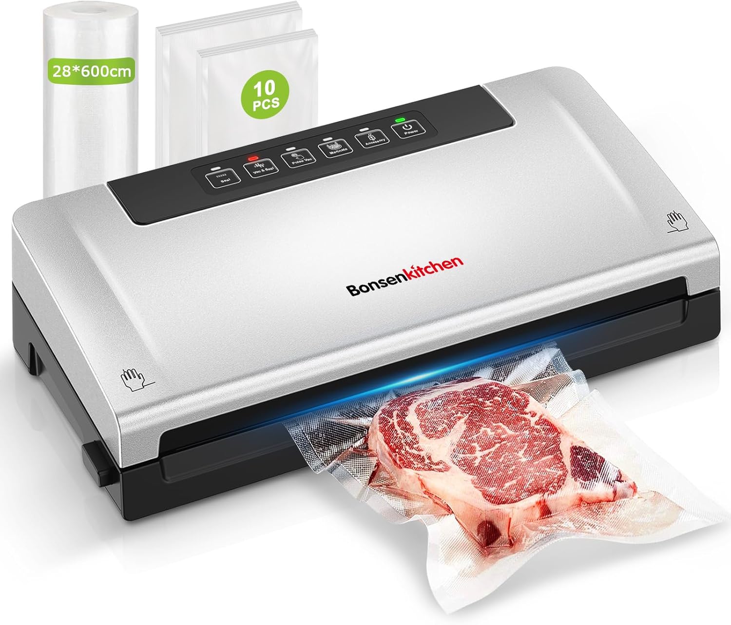 Bonsenkitchen - VS3000 - machine sous vide, 5 modes, cutter, 10 sacs