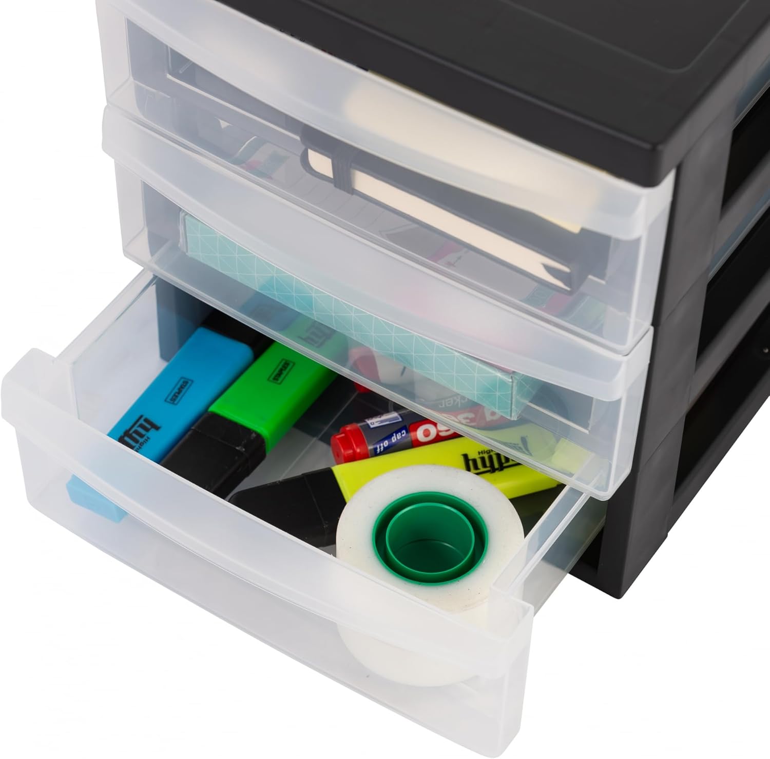 Iris Ohyama - DC-A5 - tour 3 tiroirs A5, plastique noir, sans BPA