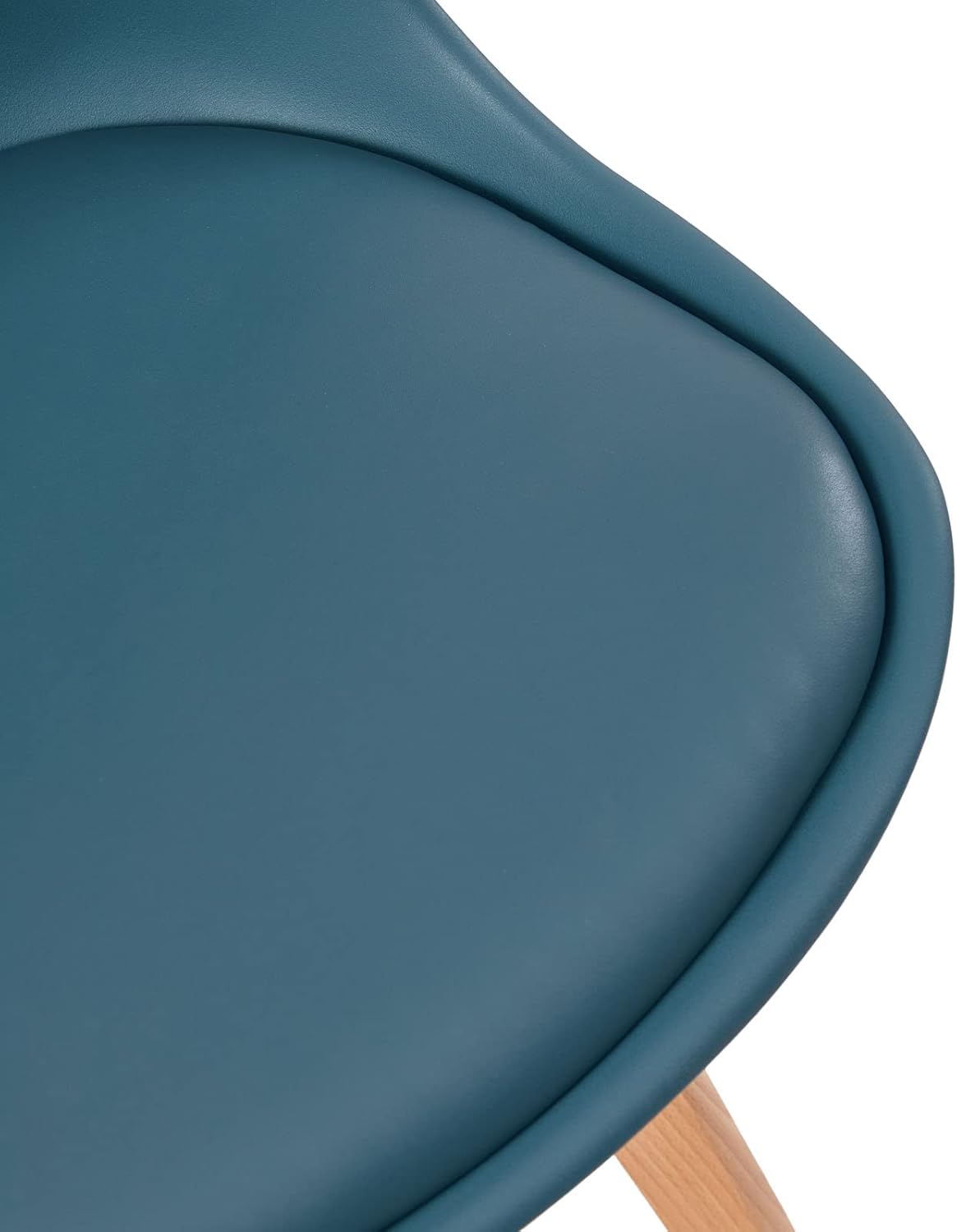 EGGREE - lot de 4 chaises scandinaves - bois hêtre, rembourrées, bleu foncé