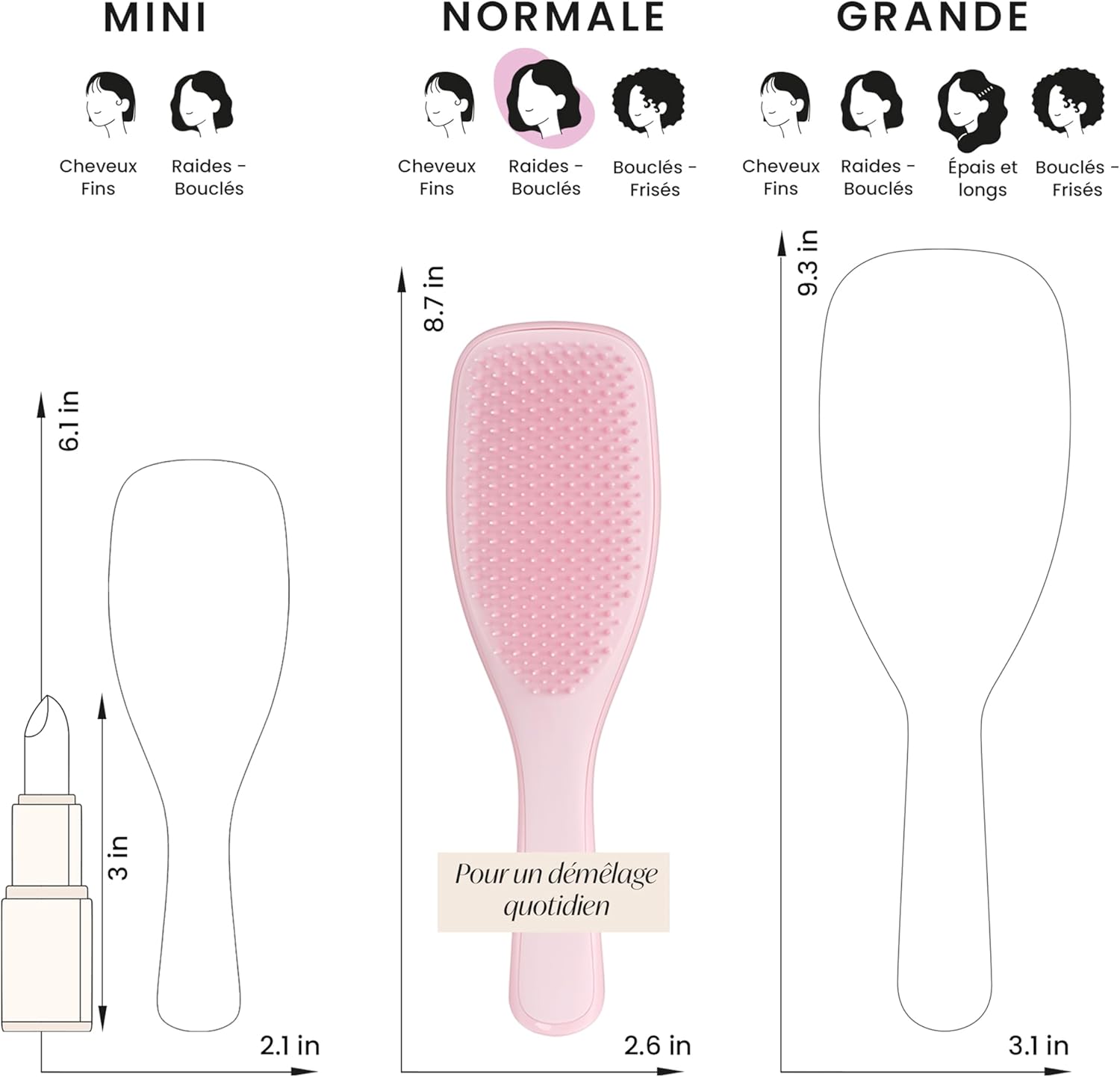 Tangle Teezer - Ultimate Detangler - Picots 2 niveaux - Démêle & réduit la casse