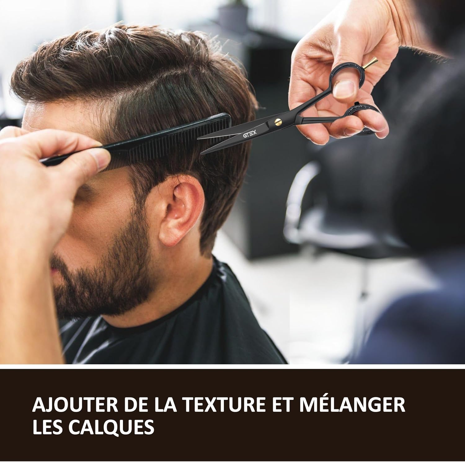 GTEX - Ciseaux Coiffure Pro - 6,5 pouces - acier inox haut carbone