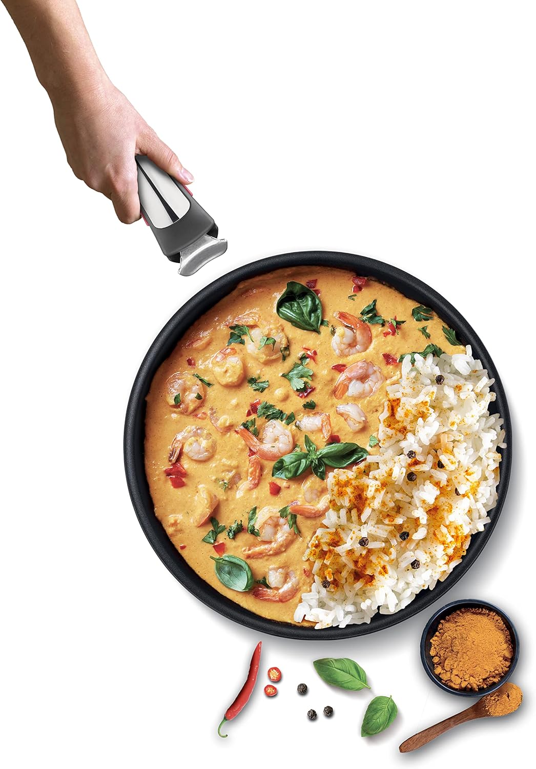 Tefal - Ingenio Preference - 3 poêles empilables, induction, antiadhésif, signal thermique, grand modèle L97490