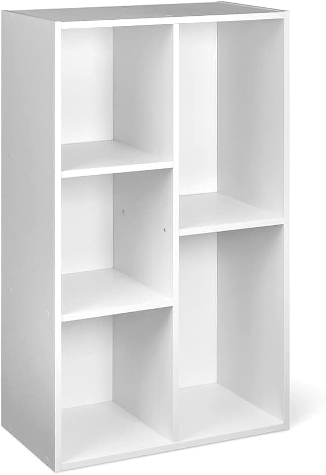 maxiidealz Basics - bibliothèque 5 compartiments - 50x24x80cm - blanc, rangement polyvalent