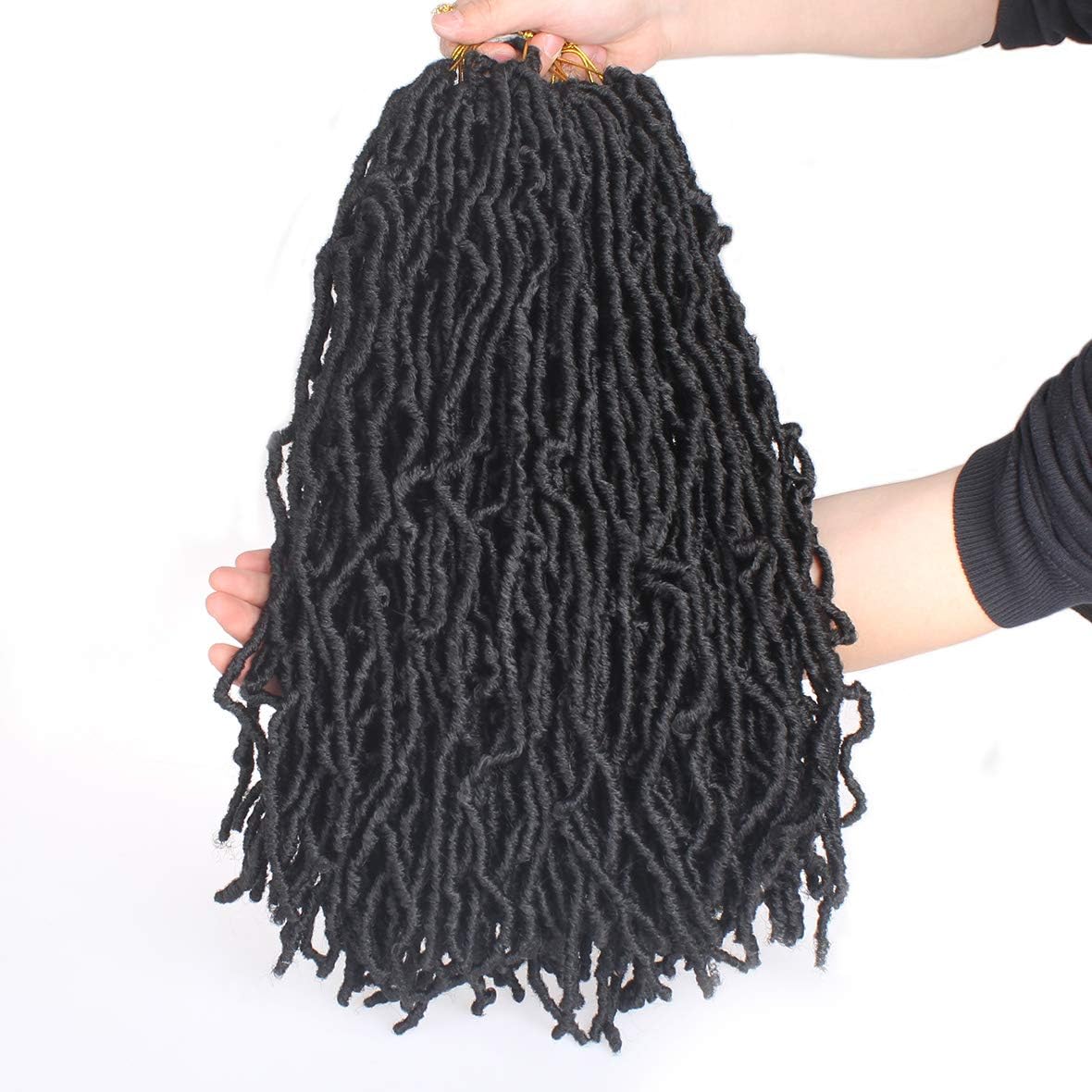 Xtrend - Faux Locs 7 packs - 24 pouces - synthétiques, doux, bouclés, 12 brins, noir 1B#