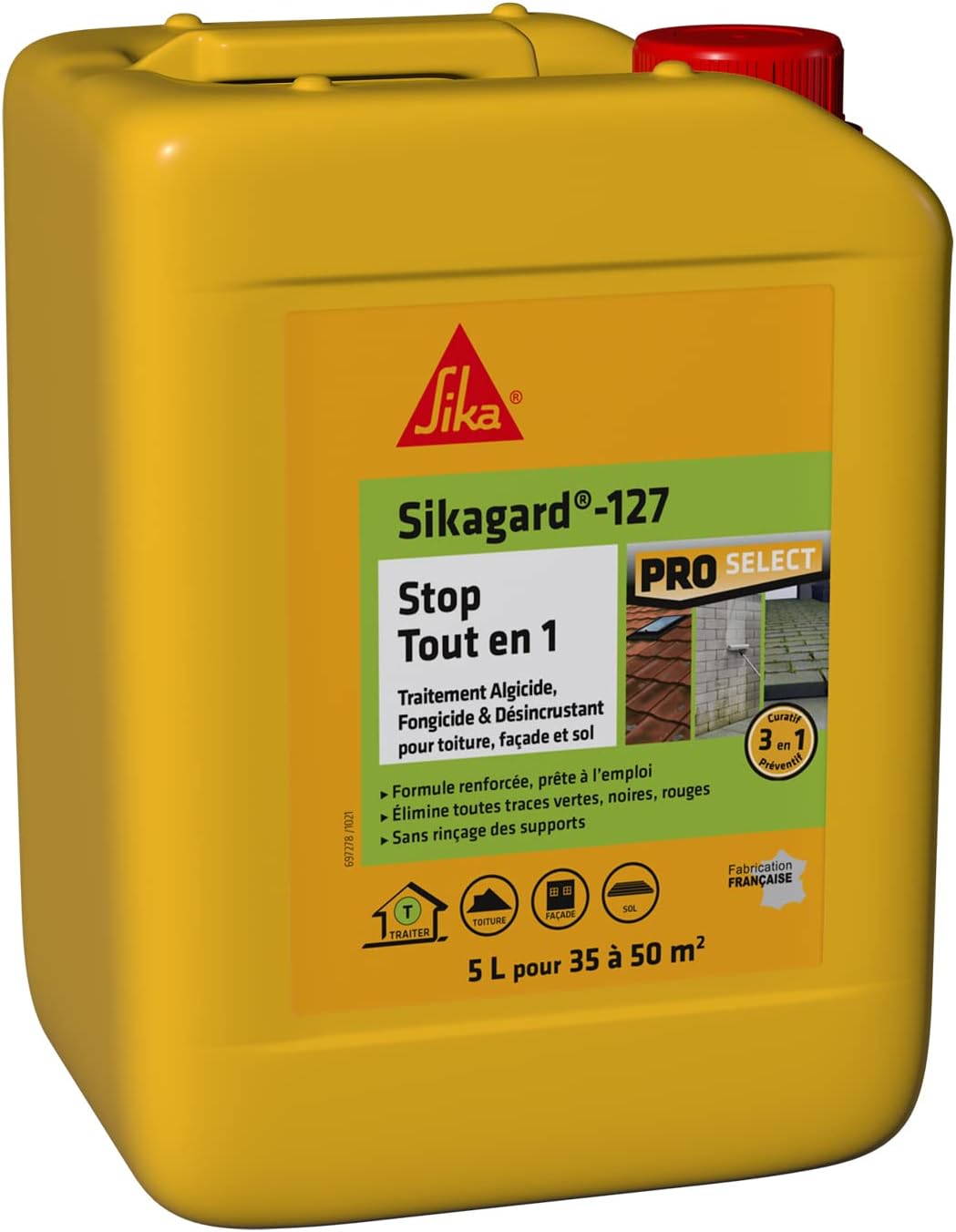Sika - Sikagard 127 - 5L - traitement algicide et fongicide multisupports