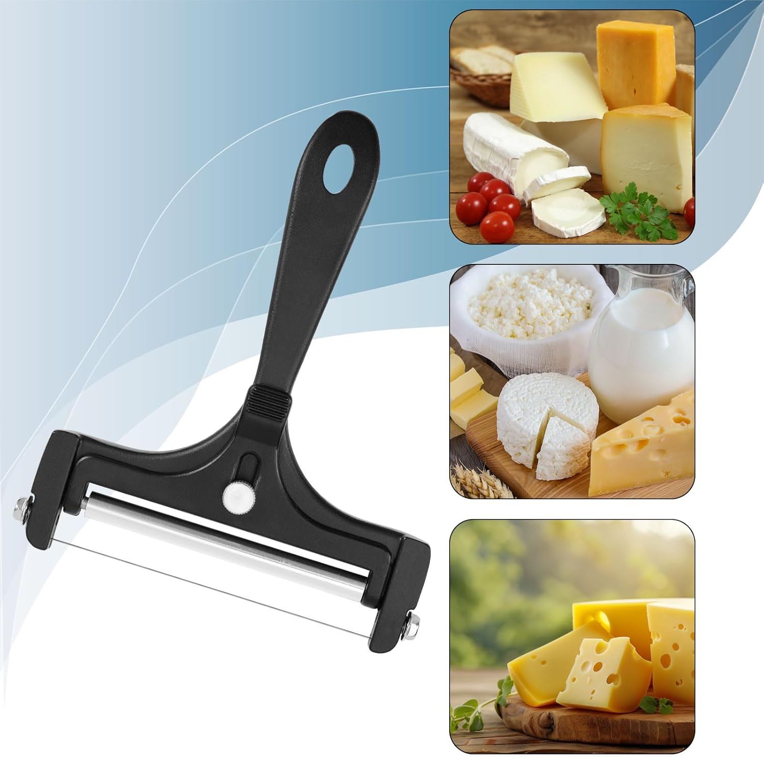 Gosknor - kit coupe-fromage inox réglable, 8 fils, portable