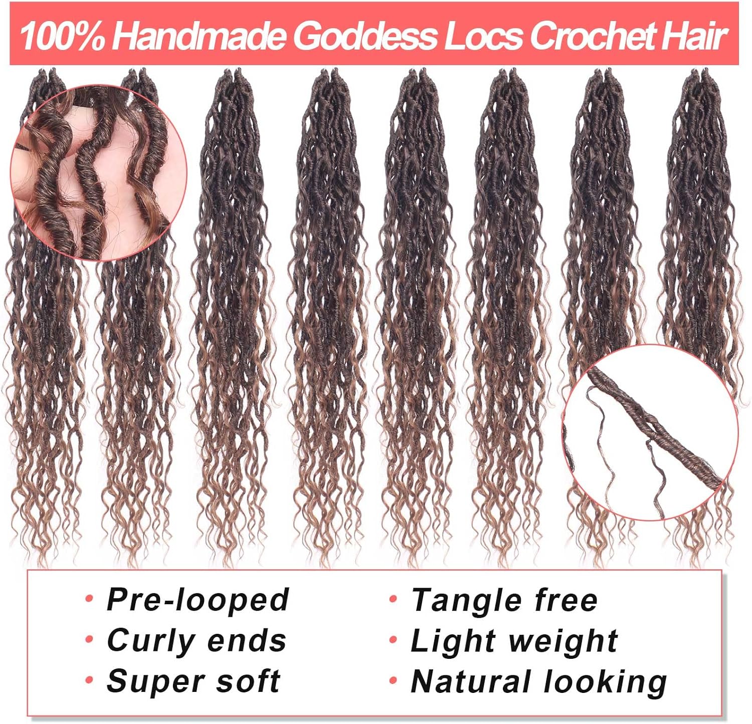 Xtrend - River Faux Locs - 10 pouces - 8 paquets cheveux bouclés T30#