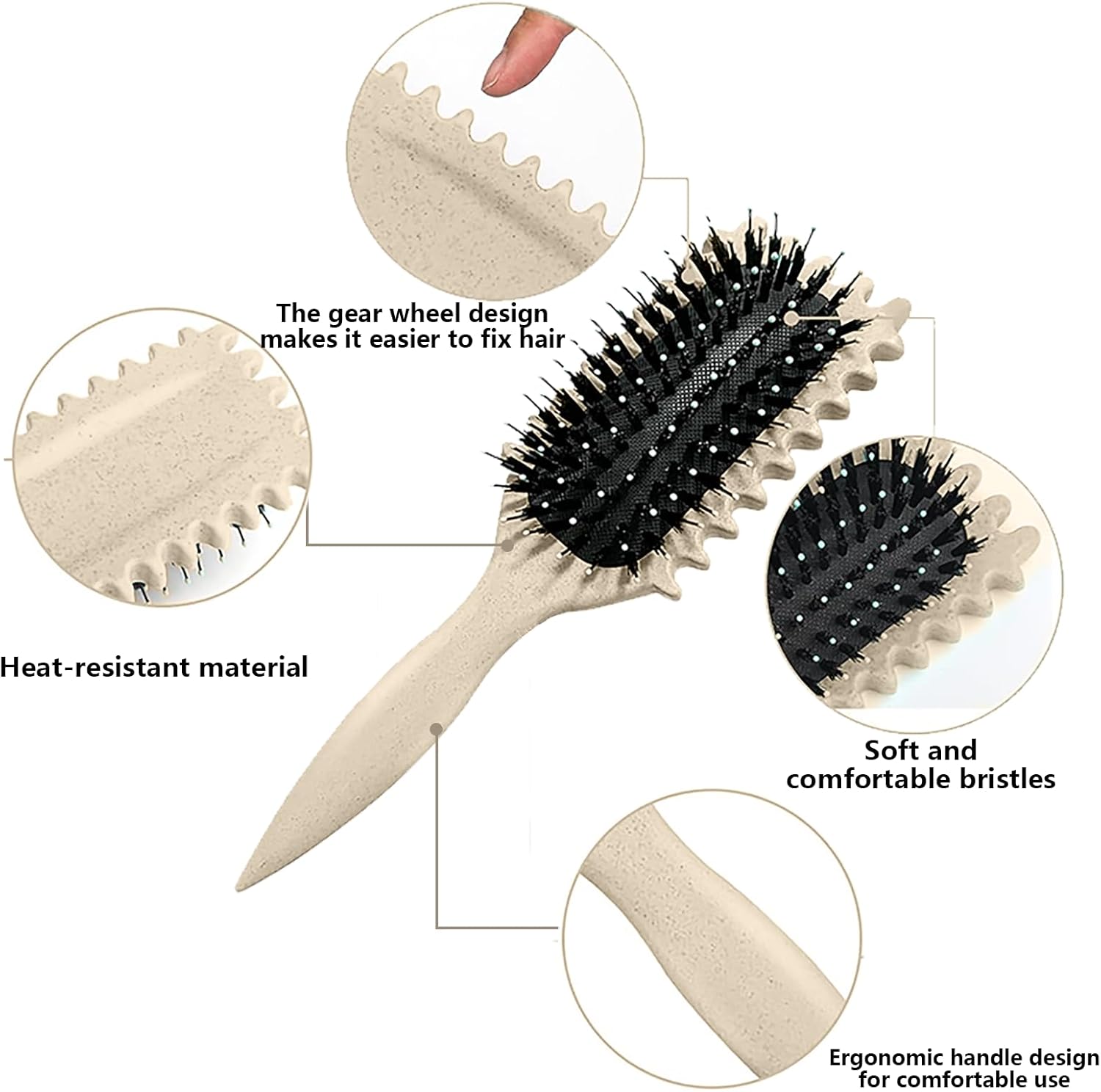 Brosse coiffante - boucles définies - 24cm - modèle beige, anti-frisottis