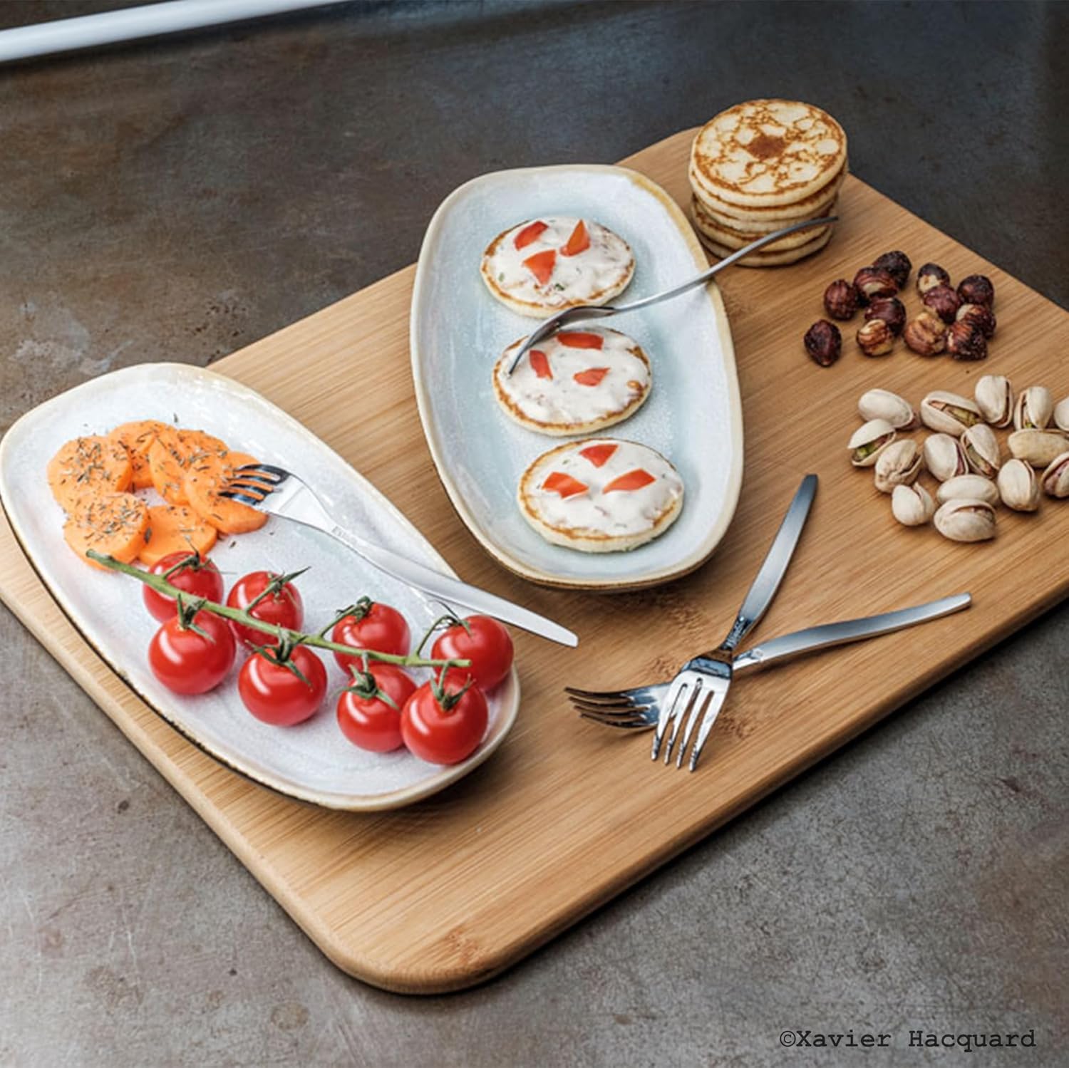 Lou Laguiole - Jet - 140 mm - 6 fourchettes à gâteau inox sablé