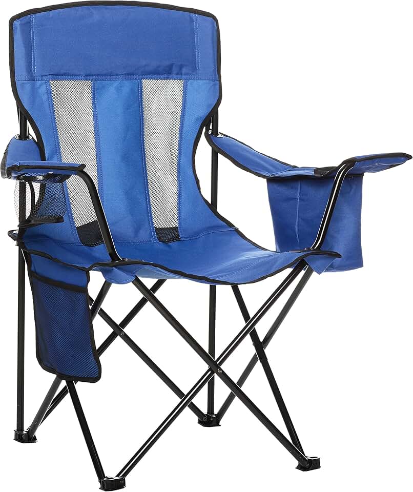 maxiidealz Basics - chaise de camping pliante - dossier haut, poche isotherme