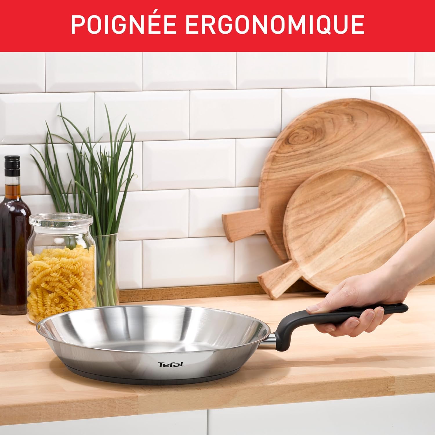 Tefal - Primary - poêle 20cm inox induction sans revêtement - E3080204