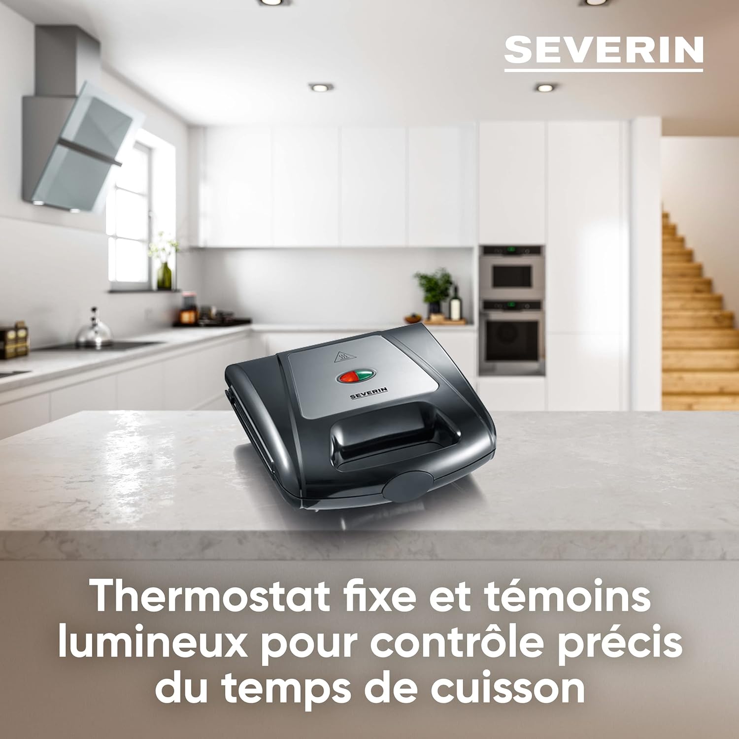 SEVERIN - 3-en-1 SA 2968 - toaster, gaufrier, gril viande, 1 000W, noir, SA2968