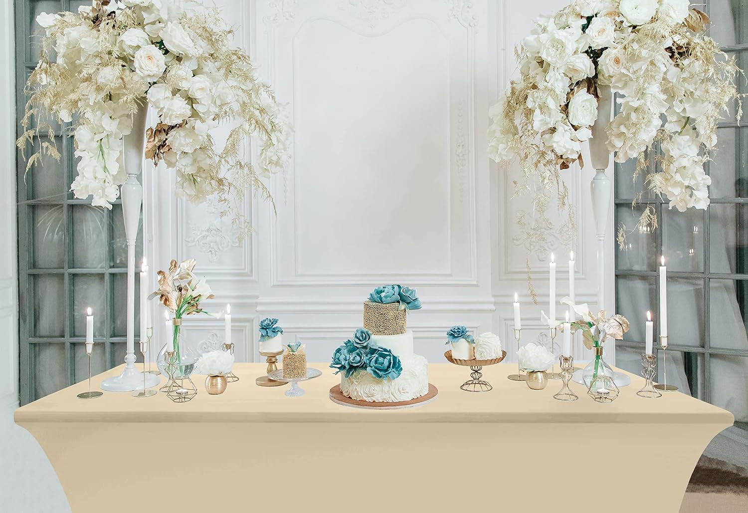 Utopia Kitchen - nappe extensible - 244 cm - polyester spandex, lavable, lot de 2