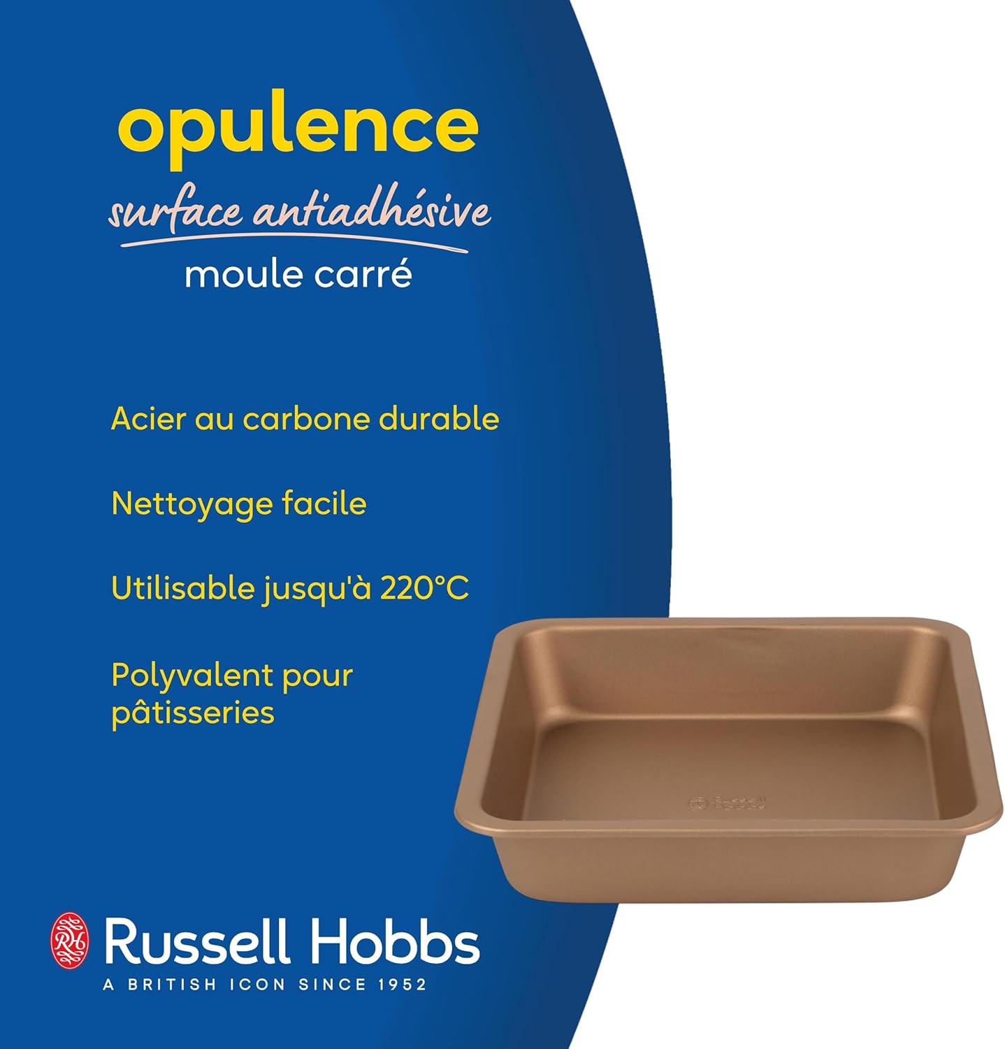 Russell Hobbs - Opulence carré 22cm - antiadhésif, acier, 220°C - RH02148GEU7