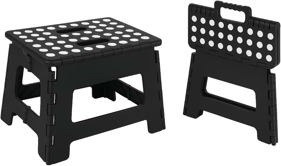 Marchepied pliable - 22 cm - robuste, antidérapant, portable, compact