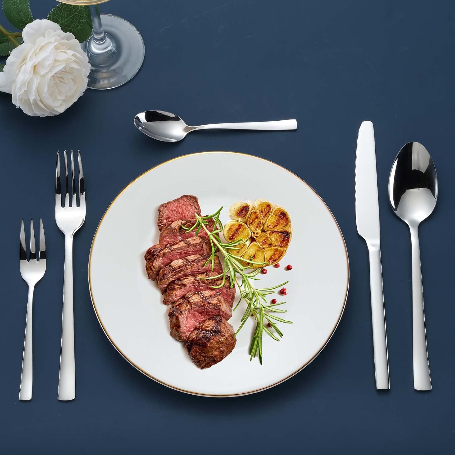 Hunnycook - Set de couverts 30 pièces - inox, poli miroir, 6 personnes