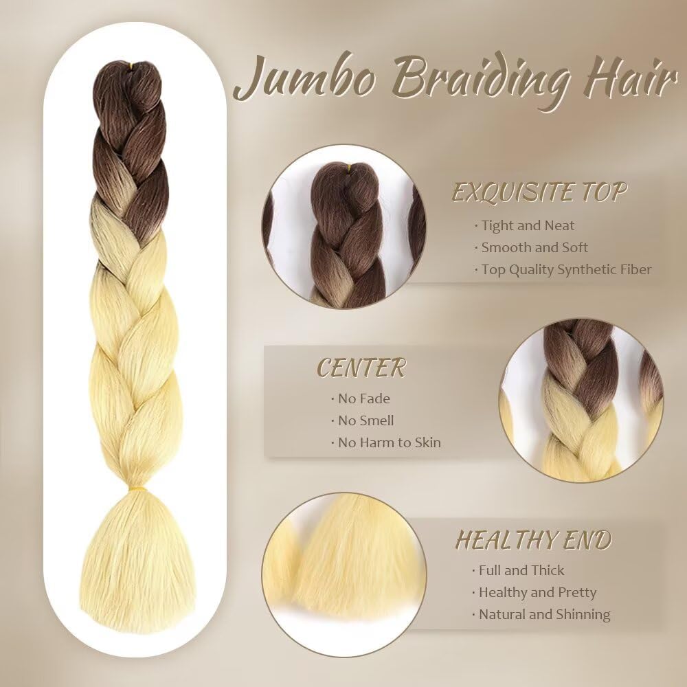 ShowJarlly - Pre Allungato Ombre Jumbo Treccia 100g/pz - Fibre haute température