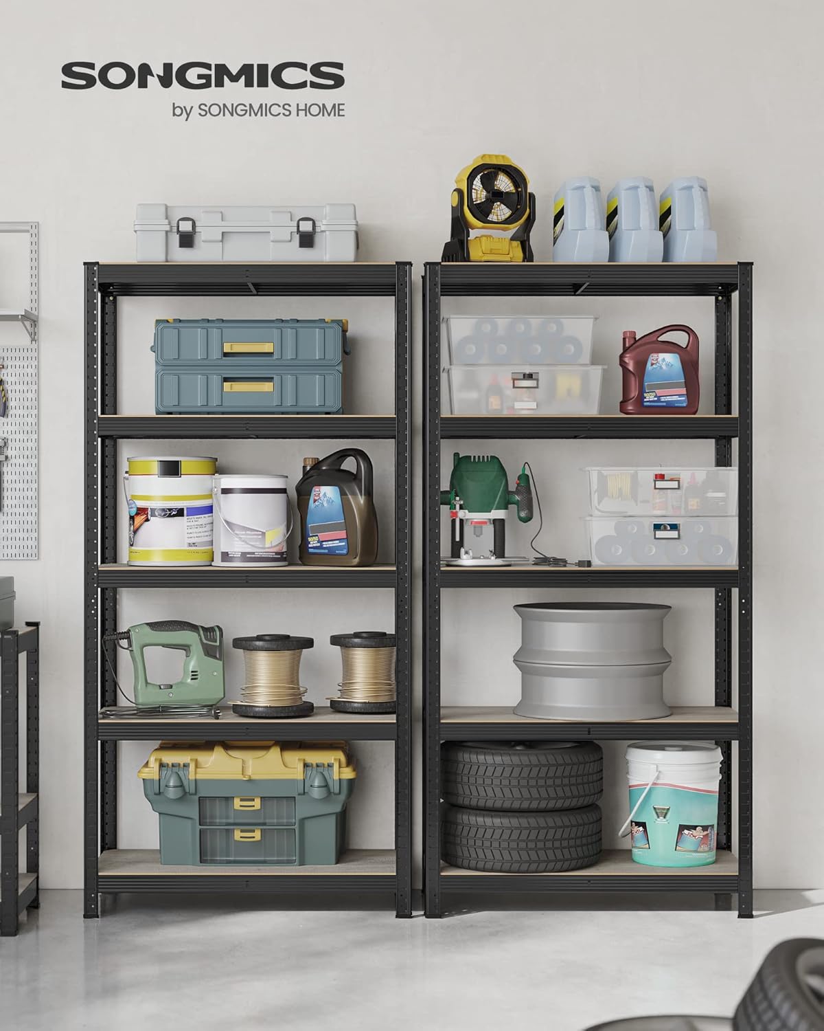 SONGMICS - étagère 5 niveaux 40x90x180 cm, 875kg, planches réglables, GLR040B22