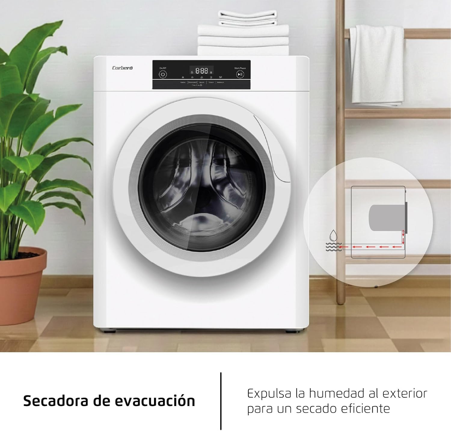 Corberó - sèche-linge frontal 3kg, LED, 5 programmes, blanc, CSM320W