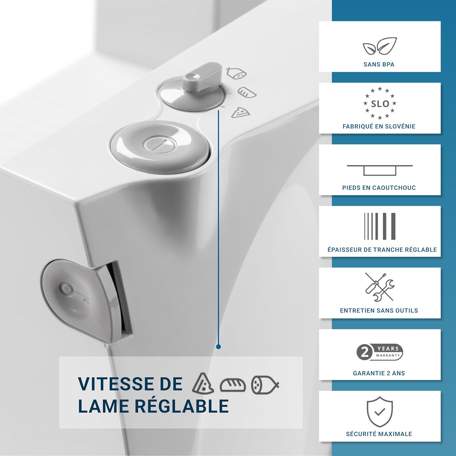 EUREL - trancheuse pliable Ø170mm, lame inox, ép. réglable - RS46