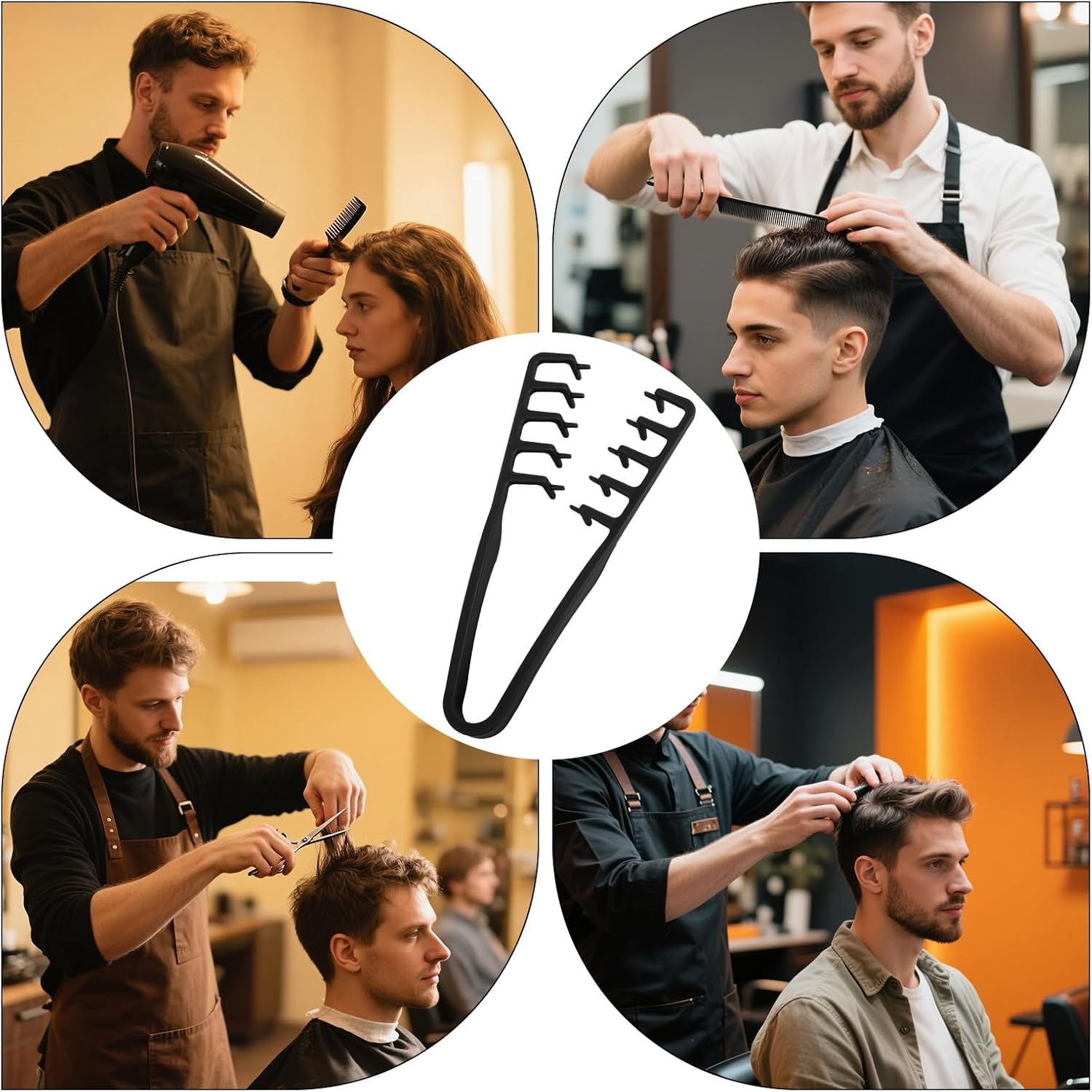 Peigne - dents larges ABS, poignée texturée 18x10cm, volumineux