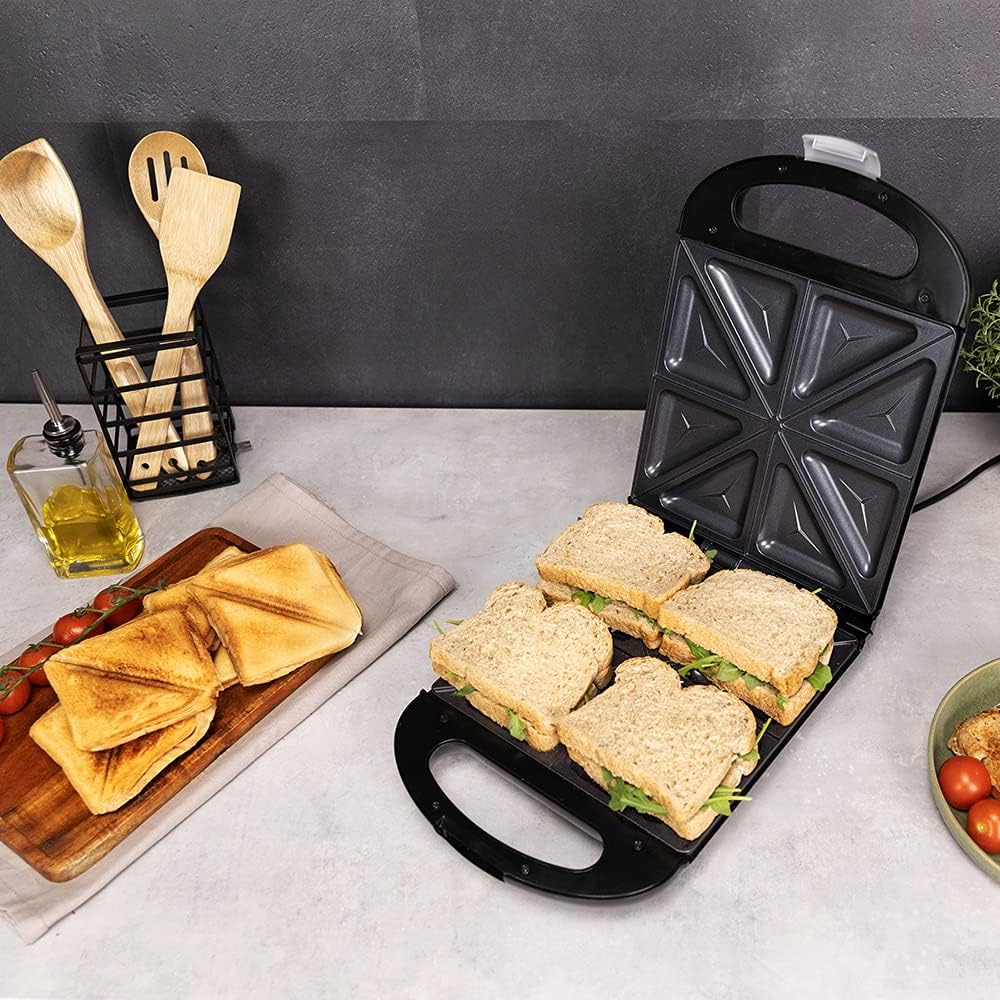 Cecotec - Rock’nToast Family - 4 sandwichs, 1500W, inox, antiadhésif