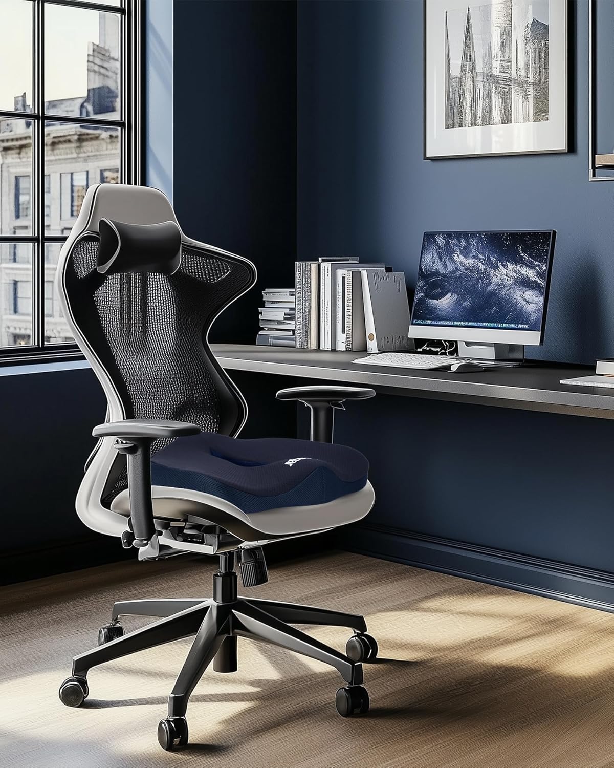 Feagar - Coussin chaise Extra Large - ergonomique, mousse mémoire, orthopédique, coccyx, siège voiture