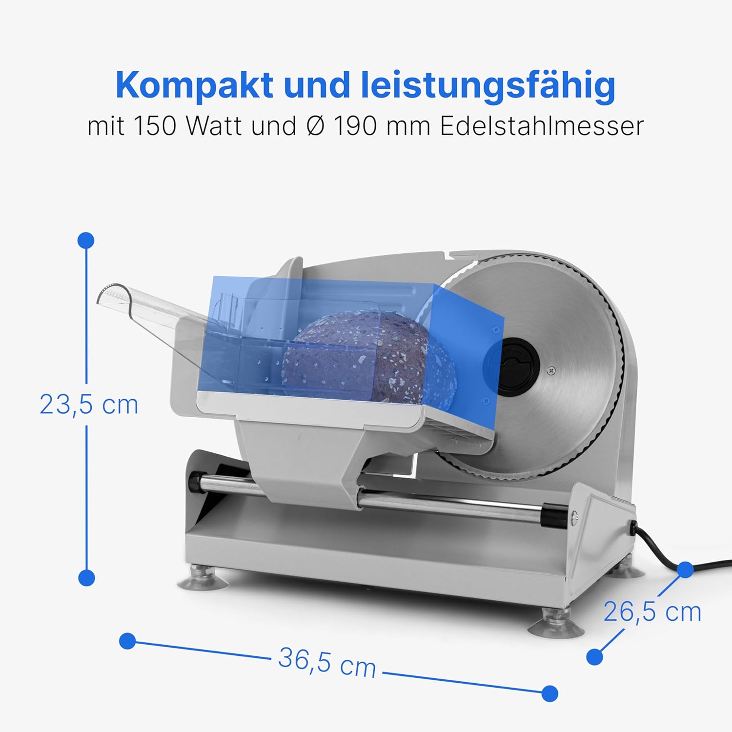 Clatronic - trancheuse universelle MA 3585 - lame 190 mm inox, épaisseur réglable, 150W