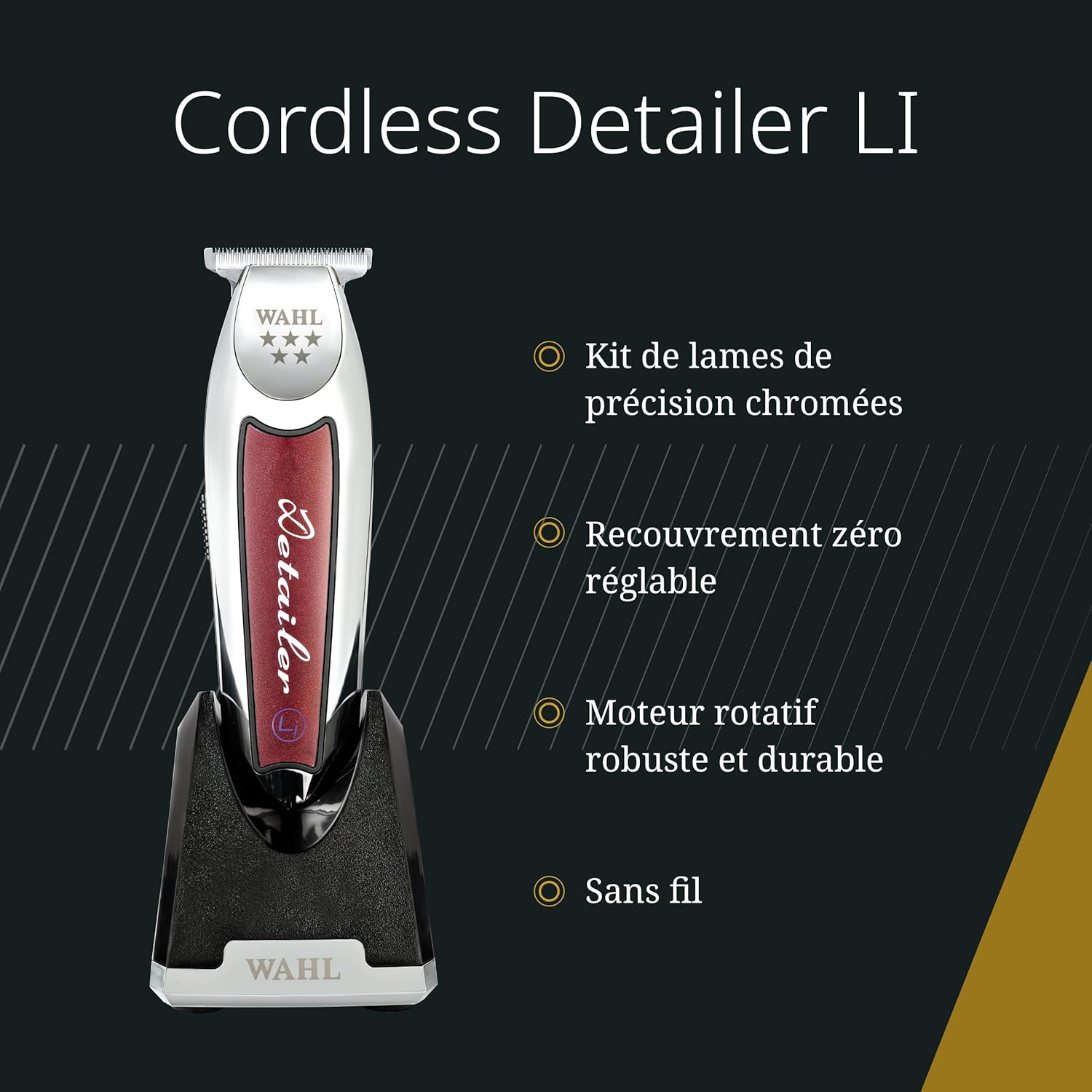 Wahl - Detailer LI - tondeuse sans fil, lame T extra large, précise