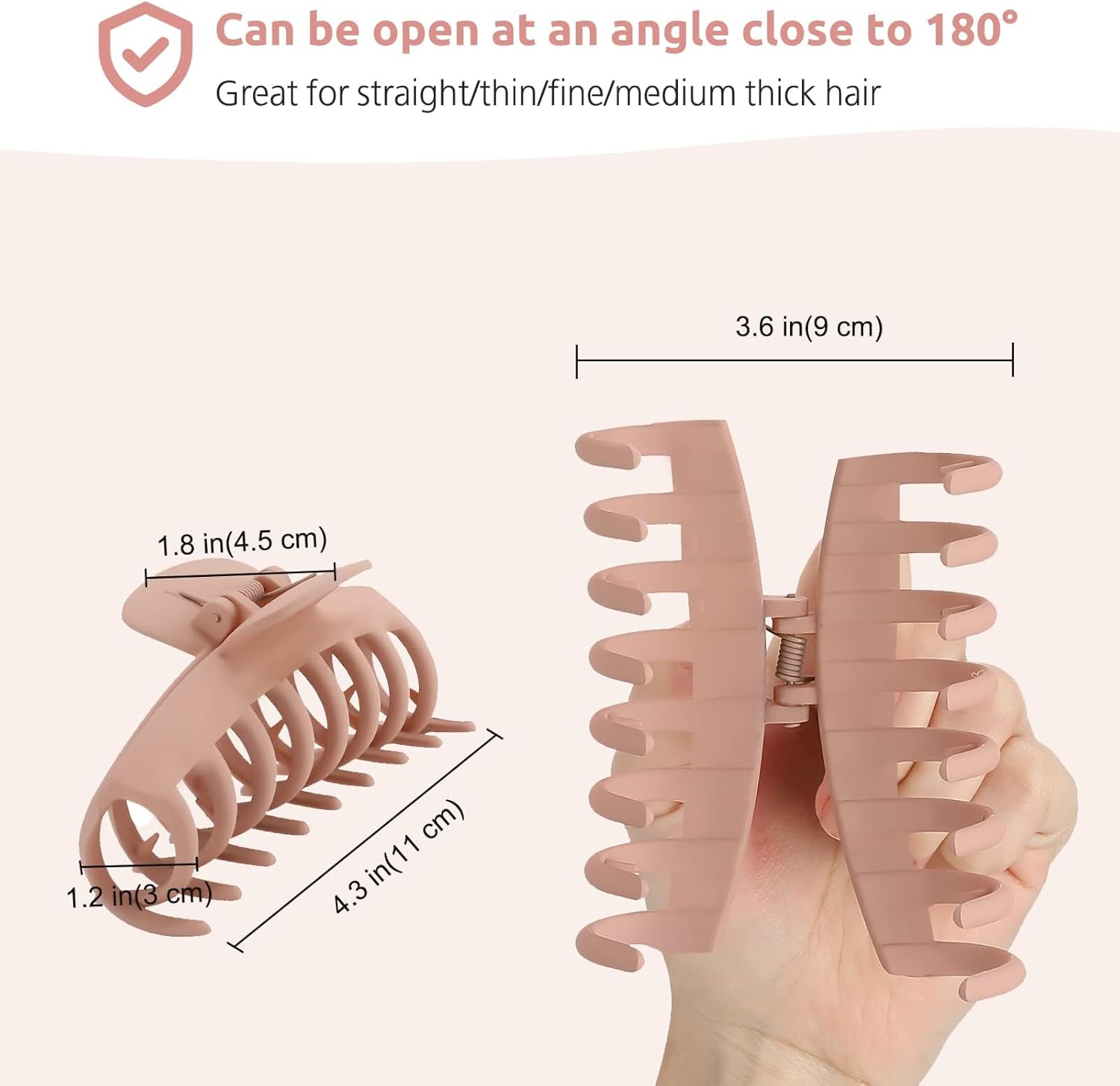 Pinces à cheveux - double dents, 4 grandes 4 moyennes, multicolore